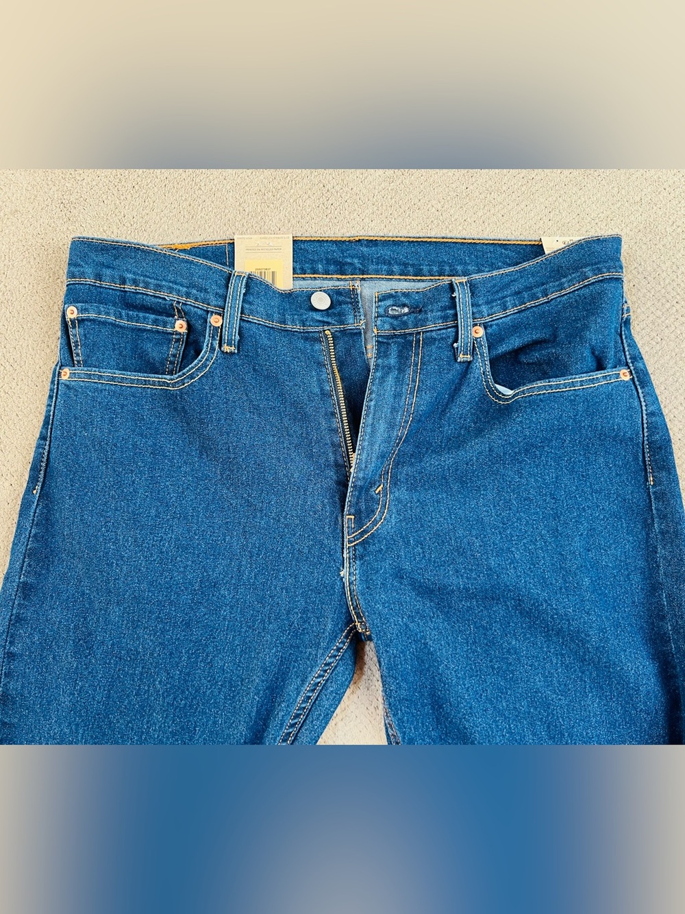 Levi’s 502 Men’s 34x30 Regular Fit Mid Rise Taper Leg Dark Wash Denim Jeans NWT - Picture 3 of 15